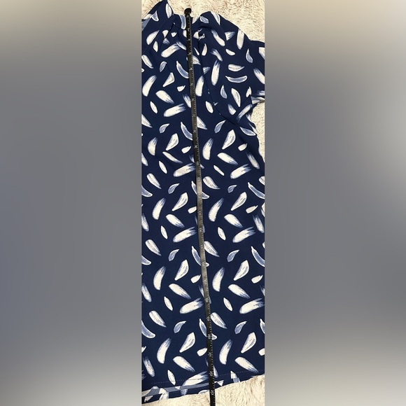 HILARY RADLEY Blue Brush Stroke Print Blouse Top Short Sleeve V-Neck SMALL - Picture 4 of 8